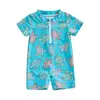 0-3M-3-6M-6-12M-1-2A-2-3A niños niños traje de baño con estampado de tiburón y delfín