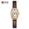 Reloj de Mujer Ofns de Moda con Forma de Barril Nicho Simple Elegante Artístico Retro Números Romanos Reloj de Cuarzo para Mujer Venta al por Mayor