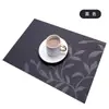 Mantel Estilo Nórdico Ningxin con Diseño Jacquard de Hojas, Mantel de Mesa de PVC, Almohadilla Aislante de Calor, Lavable y Duradero, Mantel Estilo Hotel