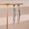 Pendientes de Borla de Espiga de Trigo Estilo Metal Europeo y Americano, Pendientes de Nicho de Gama Alta, Pendientes Versátiles de Estilo Minimalista Único para Mujer