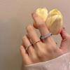Paquete de 4 Anillos de Cuentas Azules ~ Anillo de Dedo Apilable de Moda de Cuatro Piezas para Mujer con Diseño de Nicho
