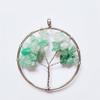 Colgante Árbol de la Vida de Ágata de Cristal Natural con Grava de Colores Collar Árbol de los Deseos Colgante con Alambre Envuelto de Grava Árbol del Dinero