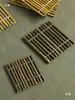 Tapetes Pequenos de Bambu na Cor Original Que Não Desbotam, Tapetes para Churrasco, Tapetes Decorativos Longos de Bambu, Tapetes de Isolamento Térmico, Porta Copos de Chá, Porta-Panelas de Bambu, Bandejas para Frutos do Mar
