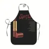 Delantal de Peluquería Transfronterizo, Delantal Anti-Suciedad para Artista de Pestañas y Uñas, Delantal de Cocina, Delantal Personalizado de Moda con Estampado de Labial