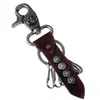 Llavero de Coche Largo de Cuero para Hombre Estilo Retro Artístico con Decoración Creativa de Estrella de Cinco Puntas de Aleación, Accesorio Versátil