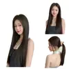 Peruca invisível sem costura de três peças para mulheres, aplique de cabelo com aparência realista, aplique de cabelo longo liso de uma peça, intensificador de volume de cabelo, aplique de extensão de cabelo