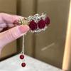Artefato Fixador de Rabo de Cavalo Alto Rosa Vermelha Grampo de Cabelo Pinça de Garra para Parte de Trás da Cabeça Feminina Clipe de Agarre Clipe de Headwear Acessórios de Cabelo