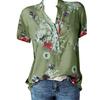 2020ebay Amazon desejo explosão moda estampado gola V manga curta camisa top 10 cores 8 tamanhos