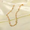 Collar Colgante con Abalorios de Cristal de Acero de Titanio de Dongguan con Joyería Transfronteriza para Mujer, Cadena para Clavícula de Diseño de Nicho de Lujo de Alta Gama
