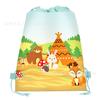 WF012 Bolsa de regalo no tejida para fiesta de animales del bosque, bolsa de regalo promocional, bolsa con cordón