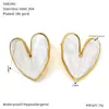 Pendientes de acero inoxidable transfronterizos de alta calidad con gota de aceite, versátiles, en forma de corazón, explosión, chapados en oro retro, pendientes de acero de titanio para mujer
