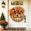 Colgante de Puerta de Calabaza Patchwork Transfronterizo con Luces decoración de letrero de calabaza de madera
