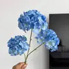 Flor Artificial con 3 Cabezas, Hortensia de Tallo Único, Accesorio para Fotografía de Boda en Jardín, Arreglo Floral para Celebraciones de Boda, Flor Artificial