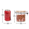 Pote de Vidro para Armazenamento de Grãos de Café e Alimentos da Cozinha com Fecho Hermético Tampa de Madeira Encaixe Hermético Frasco de Vidro para Armazenamento de Café