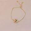 Pulseira Feminina Celebridade da Internet Flor de Cinco Pétalas Moda Nicho Flor de Bauhinia Giratória Colorida Zircônia Pulseira Feminina