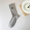 Calcetines Zhuji para Mujer Absorbentes de Sudor y Desodorantes Estilo Coreano Versátiles Tendencia ins Color Puro Letra Deportivos de Pareja Calcetines de Media Altura
