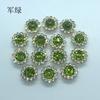 Direto da fábrica redondo girassol strass disco broche perfurado garra dupla flor strass faça você mesmo material para acessórios de cabelo feitos à mão atacado