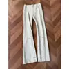 Jeans Masculino com Corte Diagonal Bordado Estilo High Street Americano, Novo para Primavera e Outono, Perna Reta, Levemente Flare, Largo, Amplo, Tendência Casual