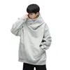 Moletom com Capuz Americano High Street de Veludo Grosso Acolchoado para Homens Outono e Inverno Tops Ins Soltos Roupas Casuais para Homens e Mulheres
