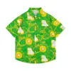 Camisas Florales de Comercio Exterior Transfronterizo, Manga Corta, Unisex, Estilo Pareja, Estilo Vacaciones en la Playa, Festival Songkran, Camisas Tailandesas, Chaquetas