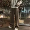 Pantalones Anchos Versátiles de Estilo Coreano Minimalista ASCLO&QIAO para Hombre, para el Viaje Diario, Holgados, Rectos, Casuales, Largos