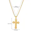 Collares Cruzados Europeos y Americanos para Hombres y Mujeres, Acero de Titanio Diamante de Alta Calidad Incrustado Cadena Larga Accesorios, Joyería Simple de Moda al por Mayor