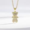 Collar con colgante de oso de moda japonesa y coreana de venta caliente transfronteriza color dorado lindo temperamento Joker joyería fábrica venta al por mayor