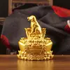 Nuevas figuritas del zodiaco en color oro arena, diseñadas para atraer riqueza y prosperidad, con lingotes giratorios y animales del zodiaco, un adorno decorativo de escritorio para atraer la buena fortuna