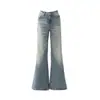 Jeans boca de sino de cintura baixa estilo retrô americano com bom caimento, versátil para outono e inverno, calça comprida, disponível em comprimentos estendidos, suporta dropshipping