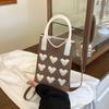 Bolsa Mini para Teléfono Móvil Color Dopamina Bolsa Tejida Xiaozhong Estilo Coreano Combinable de Un Hombro Cruzada Monedero Bolso de Mano