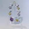 Pulsera de Cristal con Diseño de Amatista Natural Brasileña de Grado Coleccionable, Azeztulita Amarilla y Cristal Blanco