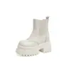 Botas curtas com perna de chaminé de 10 cm de aumento de altura com Chelsea Martin internas de aumento de altura para mulheres, nova coleção outono/inverno 2026