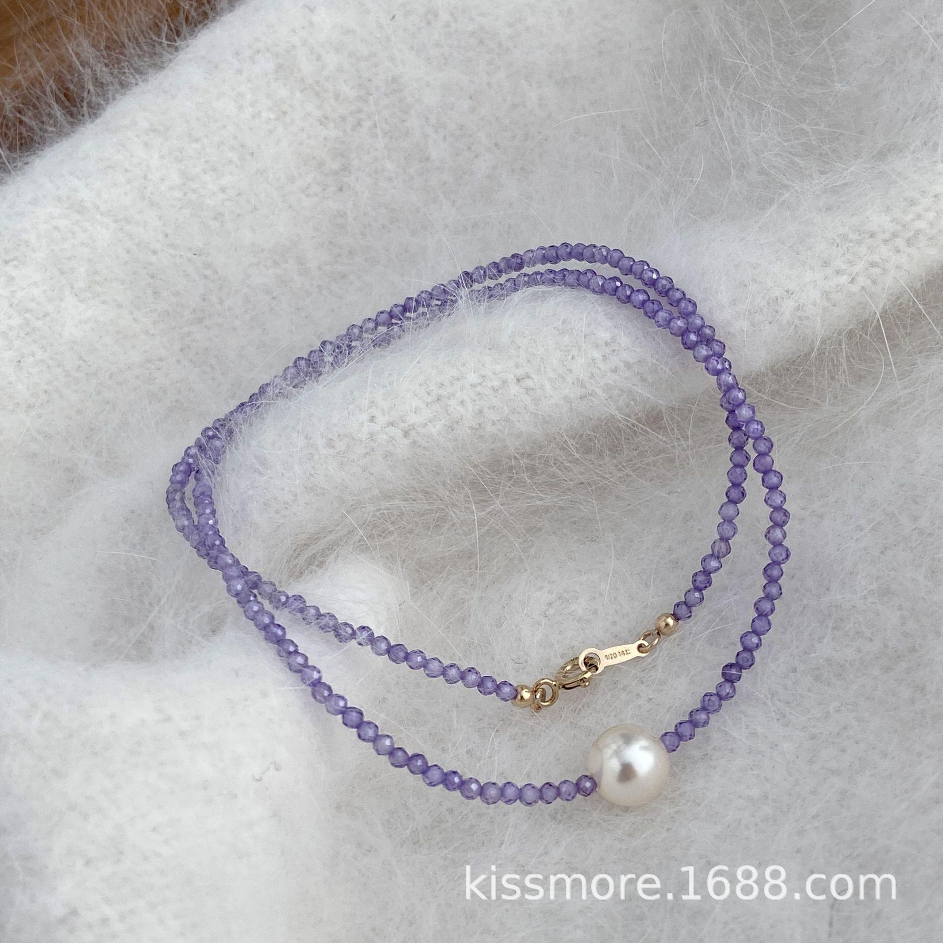 紫色锆石施家珍珠项链(韩版)23.png