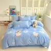 Juego de cuatro piezas de algodón de Xinjiang engrosado, funda de edredón impresa cepillada ecológica, juego de sábanas para cama matrimonial para uso doméstico, juego de tres piezas para dormitorio