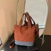 Bolsa de Ombro Cruzado Transversal Leve Impermeável Cor Blocada Nova Casual Retrô para o Dia a Dia Bolsa de Mão Tote Simples Versátil