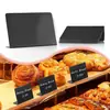 Placa L de Mini Quadro Negro Fosco de PVC em Estoque, Etiqueta de Mesa Quadro Negro, Pequena Placa de Mesa, Suporte de Exibição de Alimentos