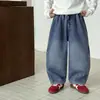 Colección de invierno 2026 nueva de Tongku: Pantalones de mezclilla forrados de polar para niños, pantalones largos gruesos y cálidos para bebés y niños pequeños, diseño elegante