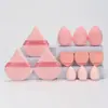 Popular Transfronterizo Set de 12 Piezas Triangular Flocado Esponja de Polvo Suelto Pulgar Cojín de Aire Huevo de Maquillaje Mini Súper Suave y No Absorbe el Polvo