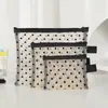 Bolsa de Maquiagem de Rede Estilo Ins Super Popular Bolsa de Maquiagem Portátil Feminina Malha de Amor Boca de Maquiagem Envelope Vermelho Armazenamento de Cosméticos