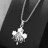 Collar Geométrico Popular de Acero Inoxidable Transfronterizo, Nuevo Colgante Estilo Vacacional Chapado en Oro de 18 quilates, Acero de Titanio Versátil para el Verano