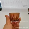 Porta-velas de vidro com listras verticais em estilo nórdico romântico para decoração de casamentos e residências.