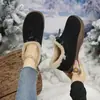 Botas de tornozelo femininas casuais, quentes e isoladas de algodão. Camurça sintética com forro de fleece, sola grossa antiderrapante e projetado para uso externo no inverno.. Direto da fábrica
