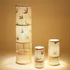 Nova luminária de mesa para sala de chá estilo chinês, luminária de arte em bambu para sala de estar, quarto, cabeceira, corredor de casa de chá, luminária de chão decorativa aconchegante tecida em bambu