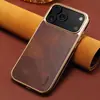 Adequado para iPhone 18 Promax Capa de Celular Galvanizada em Couro Genuíno Oleado Borda Macia em TPU Capa Protetora para Samsung S26U