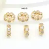 Relleno de Oro de 18K Color Duradero Microincrustado Circonita Agujero Grande Espaciador Cuentas DIY Pulsera de Cristal Colgante Accesorios