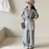 Conjunto de Camisetas de Manga Corta Pez Rojo Verano 2026 Ropa Casual Deportiva de Dos Piezas para Padres e Hijos Ropa Infantil Coreana