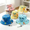 Sombrero de Pescador de Dinosaurio de Verano para Niños Protección Solar Parasol para Niños y Niñas Lindo Sombrero de Cubo de Dibujos Animados Malla Transpirable Sombrero de Sol para Bebé