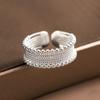 Anillo Giratorio de Puntos Popular en Internet Moda Personalidad Sentido del Diseño Plateado Luz Antigua Cuentas Trenzadas Anillo de Dedo Índice al por Mayor