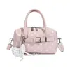 Bolso de Mano de Lunares y Bloques de Color para Mujer 2026 Nuevo Casual Simple Bolso Almohada Verano Texturizado Bolso Cruzado para Viajes Diarios