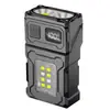 Llavero Transfronterizo Tipo Linterna Carga Tipo-C Exterior Alto Brillo Cañón de Acero Pequeño Luz Nocturna Doble Fuente de Luz Luz Fuerte Mini Linterna